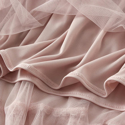 Tulle Pleated Skirt for Women High Waist Mesh Skirt Layered A-Line Midi Skirt