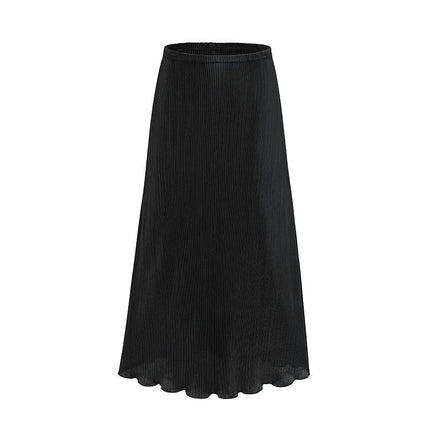 Women's High Waist Pleated Midi Skirt Swing A-line Summer Beach Flowy Skirts