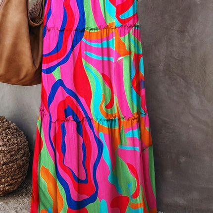 Women's Summer Bohemian Long Skirts Flowy High Waist A Line Maxi Skirts