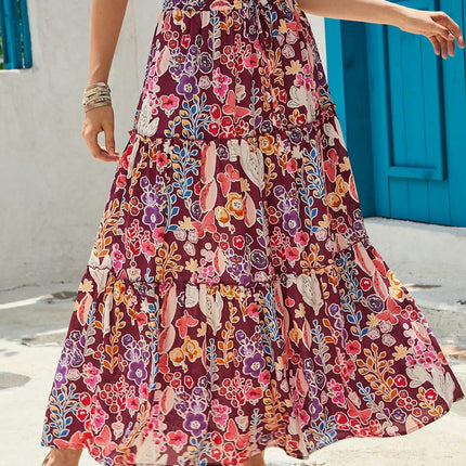 Women's Summer Bohemian Long Skirts Flowy High Waist A Line Maxi Skirts