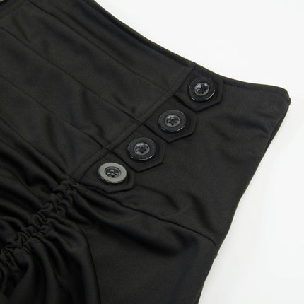 Women's Steampunk Retro Gothic Pleated Asymmetric Hi-Low Lace Party Skirt