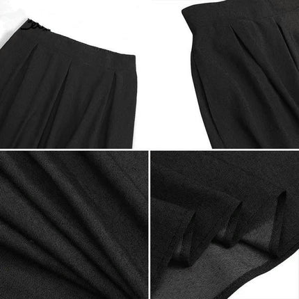 Women's Maxi Skirt Elastic High Waist A Line Casual Flared Long Skirt with Pockets
