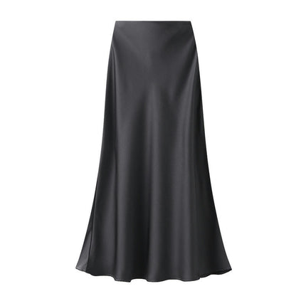 Women's Satin High Waisted Maxi Skirt A-Line Casual Long Skirts