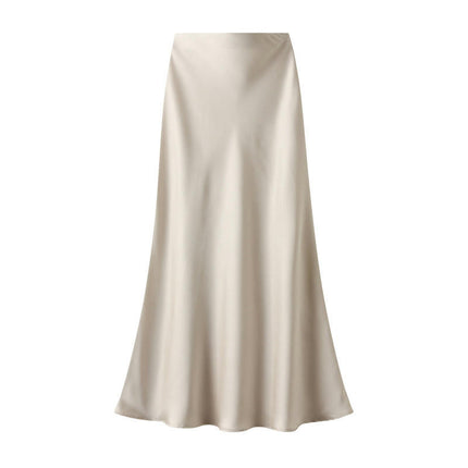 Women's Satin High Waisted Maxi Skirt A-Line Casual Long Skirts