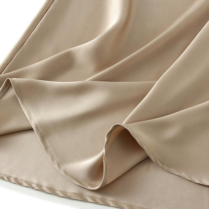 Women's Satin High Waisted Maxi Skirt A-Line Casual Long Skirts