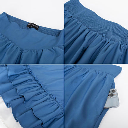 Victorian Maxi Skirt for Women Renaissance Long Double-Layer Ruffle Skirt