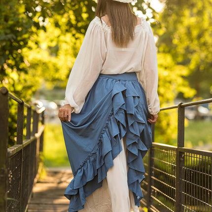 Victorian Maxi Skirt for Women Renaissance Long Double-Layer Ruffle Skirt