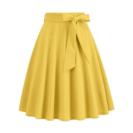 Women's High Waist A-Line Skater Skirt Flared Midi Skirt Vinage Skirt