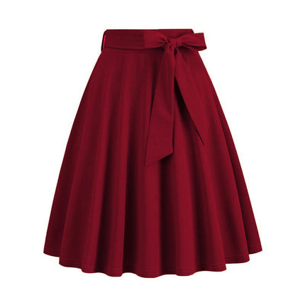 Women's High Waist A-Line Skater Skirt Flared Midi Skirt Vinage Skirt