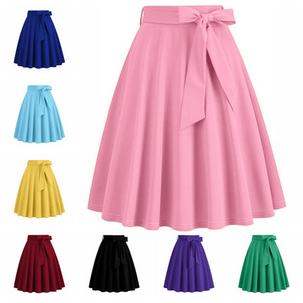 Women's High Waist A-Line Skater Skirt Flared Midi Skirt Vinage Skirt