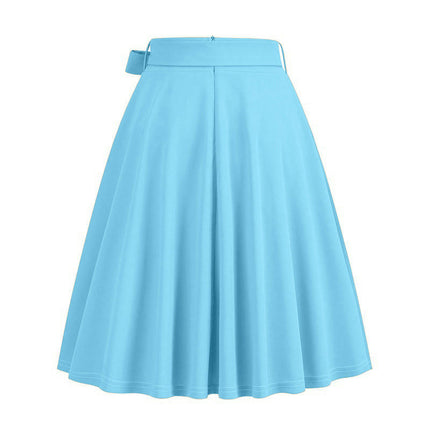 Women's High Waist A-Line Skater Skirt Flared Midi Skirt Vinage Skirt