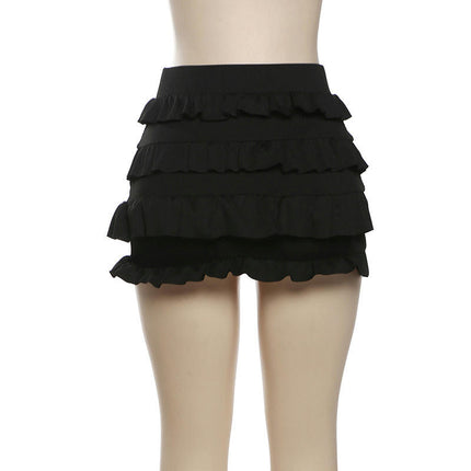 Women's Mini Skirts High Waisted Layered Ruffle Bodycon Skirts