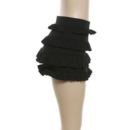 Women's Mini Skirts High Waisted Layered Ruffle Bodycon Skirts