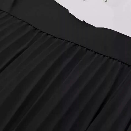 Womens Chiffon High Waist Pleated Skirt A-Line Swing Midi Skirts