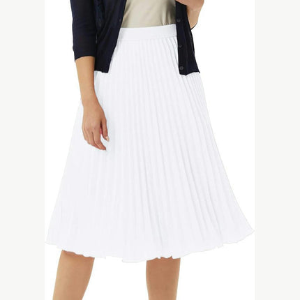 Womens Chiffon High Waist Pleated Skirt A-Line Swing Midi Skirts