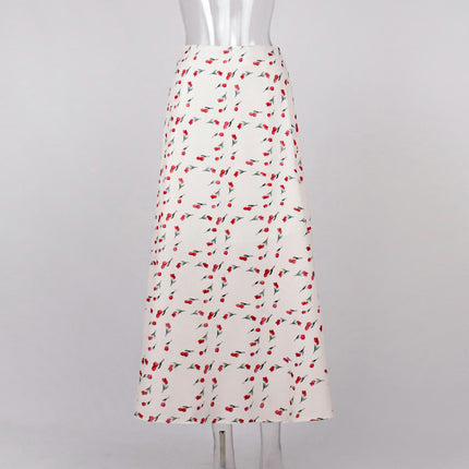 Women's Floral Print Maxi Skirt High Waist A-Line Boho Long Skirt