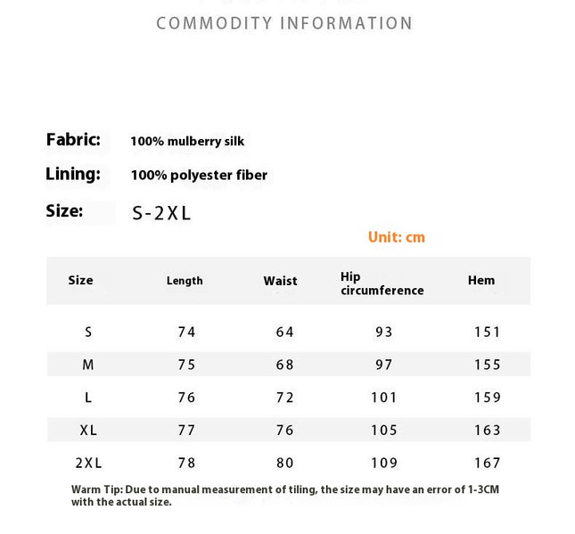Floral Print Skirt for Women Midi Length High Waist Silk Casual Skirts