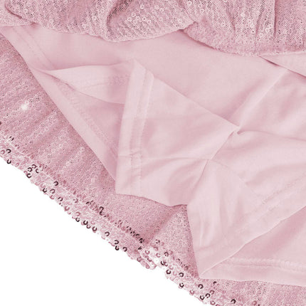 Women Sequin Skirt Sparkly High Waist Ruffle Flowy Shiny Mini Short Skirts