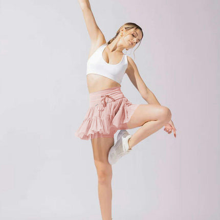 Women's High Waisted Pleated Skirt Ruffle Tennis Skirts with Shorts Pockets