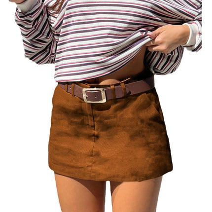 Bodycon Mini Skirts for Women Casual High Waisted Pencil Short Skirt