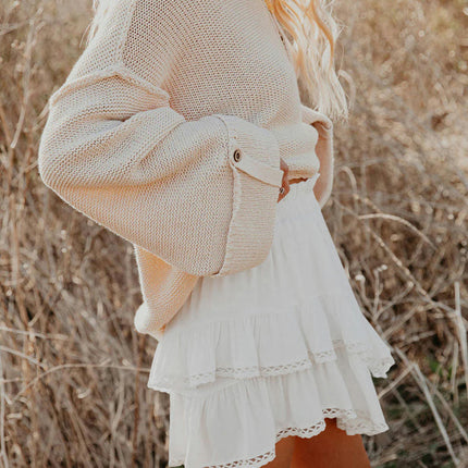 Womens Flowy Ruffle Layered Short Skirt High Waist Pleated Going Out Mini Skirt