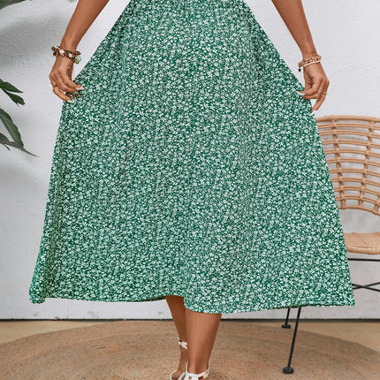 Women's Skirts High Elastic Waisted Casual Floral Midi Skirts with Pockets