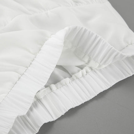 Women Bubble Mini Skirt Ruffle High Waist Puffy Flared Balloon Skirt