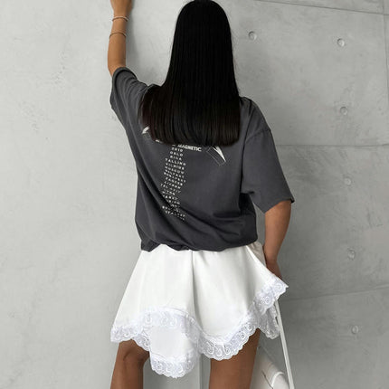 Women's High Waisted Summer Layered Ruffle Beach Mini Skirt