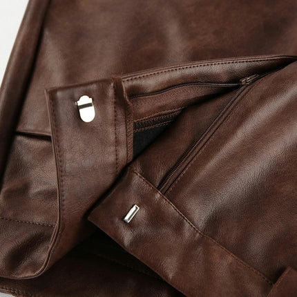 Women Basic High Waisted Short Pencil Skirt Bodycon Faux Leather Mini Skirt