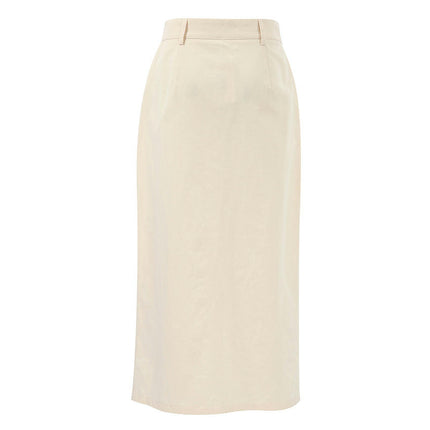 Women's Midi Skirt High Waist Split Casual Pencil Skirt with Pockets