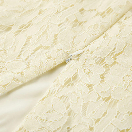Womens Elegant Floral Lace See-Through Elastic High Waist Maxi Long Skirts