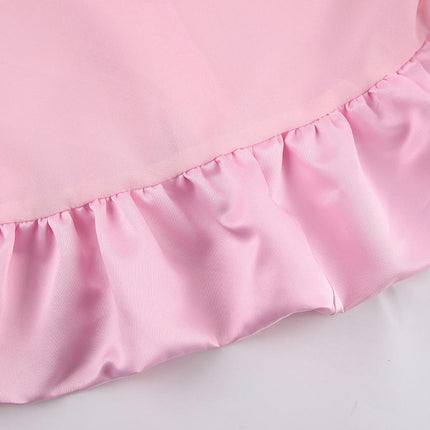 Women's Bubble Skirt High Waist A-Line Ruffle Flowy Balloon Long Skirts