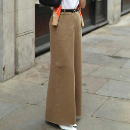 Women's Winter Warm High Waist Slit Long Skirts Bodycon Pencil Skirt