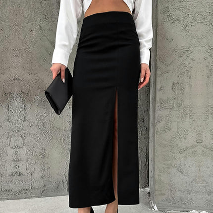 Women's Bodycon Maxi Skirt High Waisted Side Slit Pencil Long Skirts