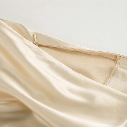Women's Satin Maxi Skirt High Waisted A-Line Casual Party Long Skirts