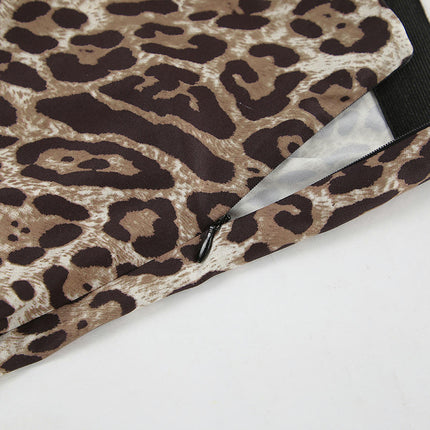 Women Leopard Print Maxi Skirt High Waist A Line Casual Long Skirts