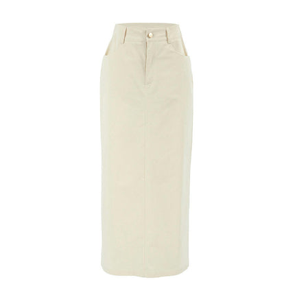 Women's Solid Casual Maxi Skirts High Waisted Bodycon Pencil Long Skirt