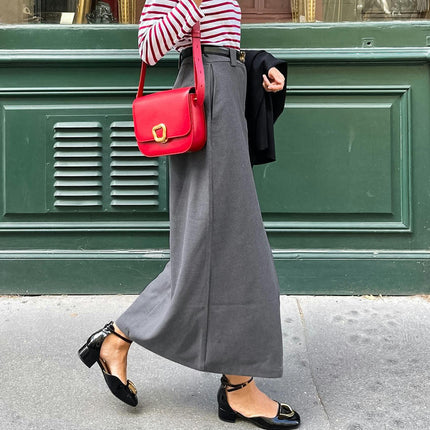 Women's High Waist Split Long Skirt Casual Bodycon Pencil Maxi Skirt