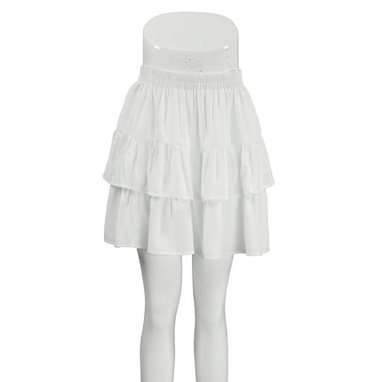 Women's Summer High Waist Skirt Layered Ruffle Beach Mini Skirt
