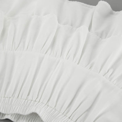 Women's Summer High Waist Skirt Layered Ruffle Beach Mini Skirt