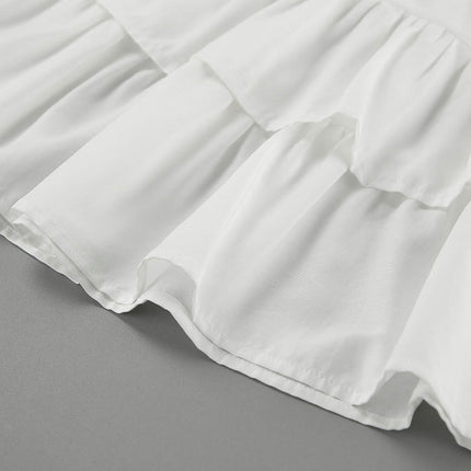 Women's Summer High Waist Skirt Layered Ruffle Beach Mini Skirt