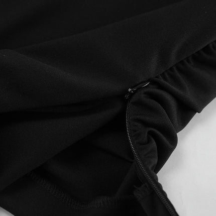 Women's Casual High Waist Ruched Stretchy Bodycon Long Maxi Skirt