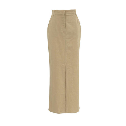 Women's High Waist Long Skirts Bodycon Slit Casual Maxi Skirt