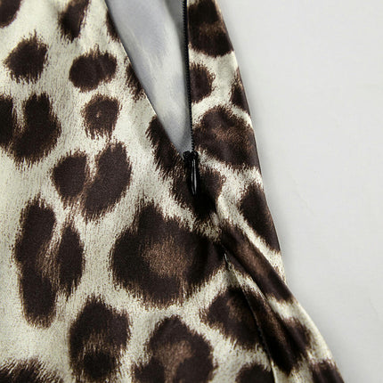 Women Casual Leopard Print Maxi Skirt High Waist A Line Long Skirts