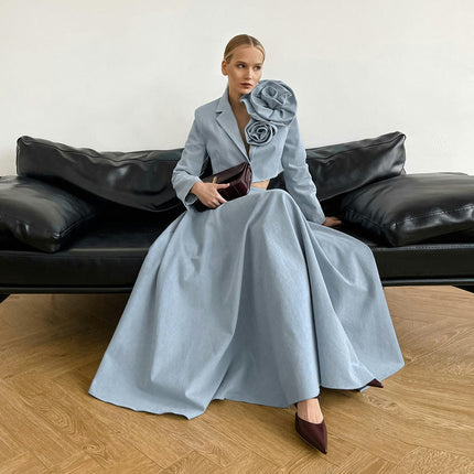 Women's Elegant High Waist Long Skirt A Line Flowy Maxi Skirts