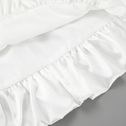 Women Cute Mini Bubble Skirts Pleated Ruffle Puffy A Line High Waist Balloon Skirts