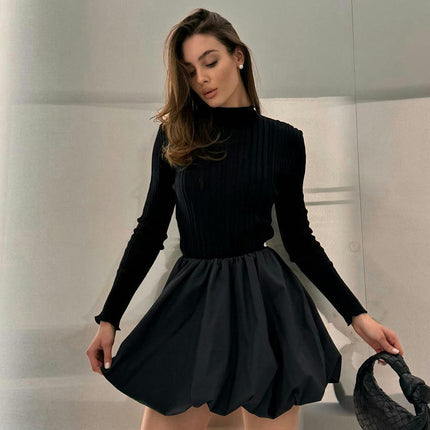 Mini Balloon Skirts for Women Summer Sexy A Line Bubble Ruffle High Waisted Pleated Skirt