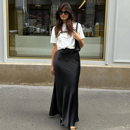 Women's Maxi Skirt High Waist A Line Elegant Mermaid Long Skirt