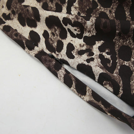 Women's Leopard Casual A-Line Maxi Skirt High Waisted Cheetah Print Long Skirts