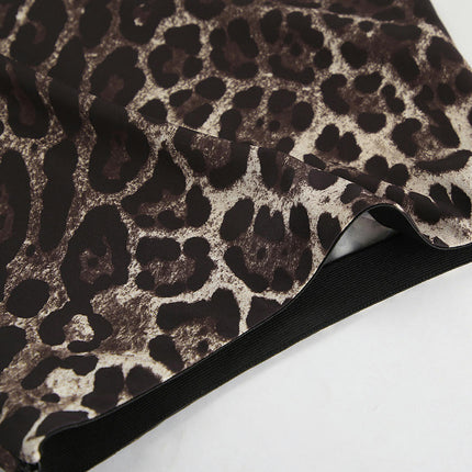 Women's Leopard Casual A-Line Maxi Skirt High Waisted Cheetah Print Long Skirts